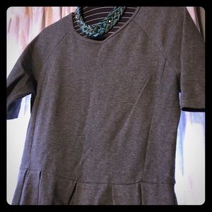 GAP Ponte Fit & Flare Dress- Heather w/ Raglan